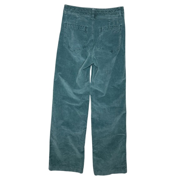 FAHERTY Stretch Corduroy Wide Leg Pants Teal Blue Women's Size 27 Ribbed Boho - Picture 2 of 8